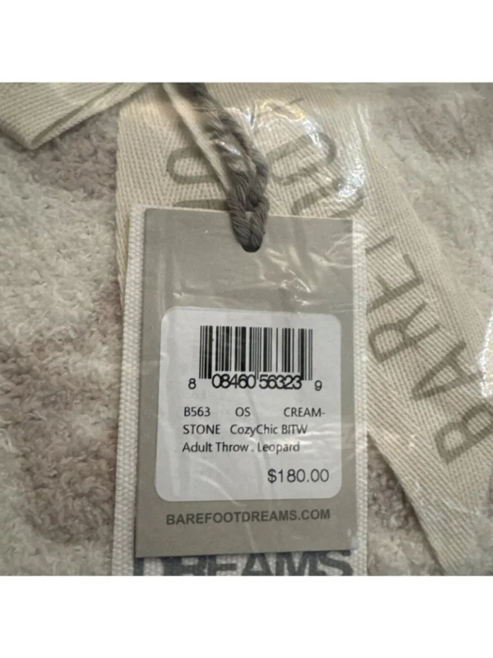 New Barefoot Dreams CozyChic Barefoot in the Wild Throw Cream Stone 54x72